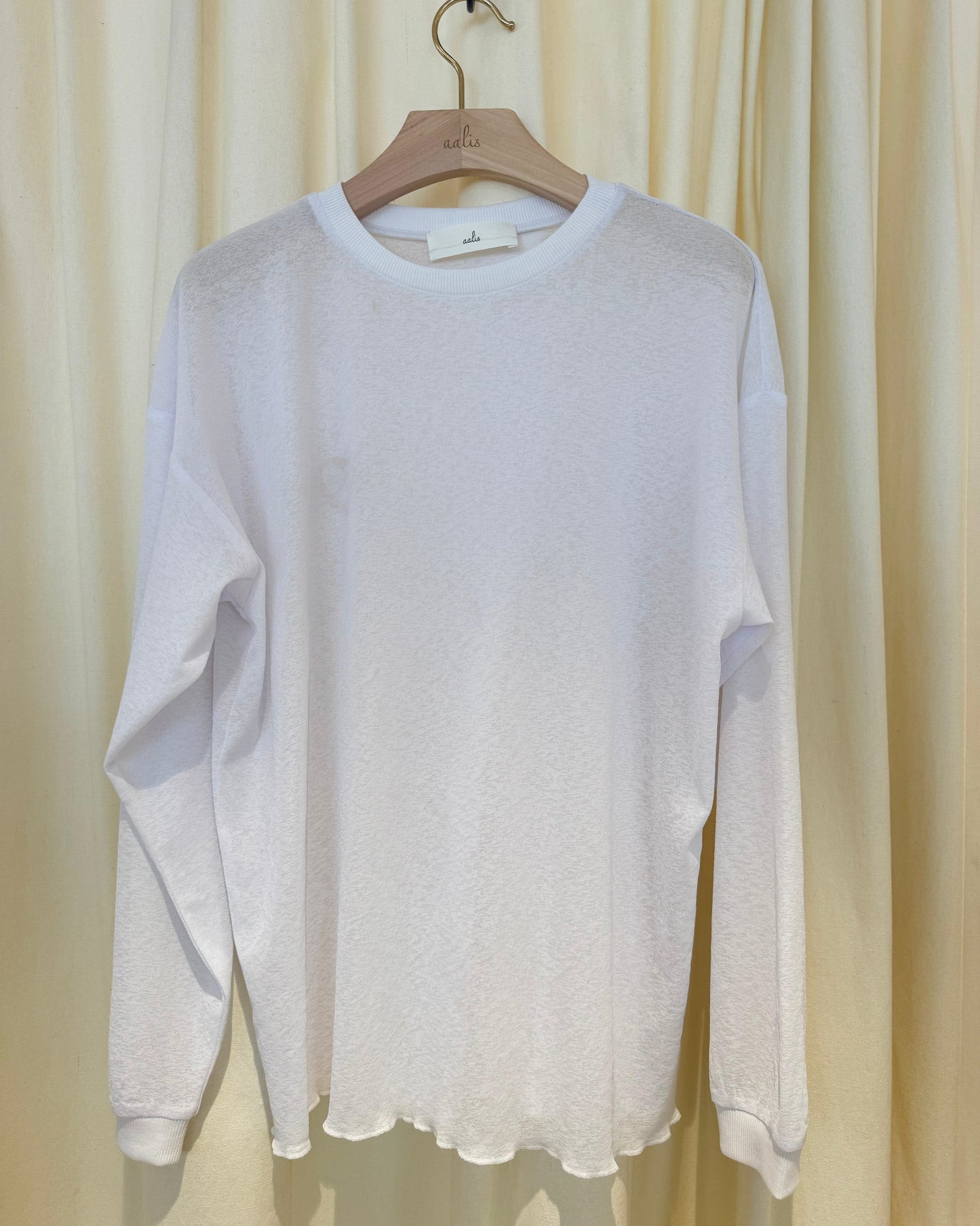 aalis HAKI drop shoulder burnout jersey top (White)