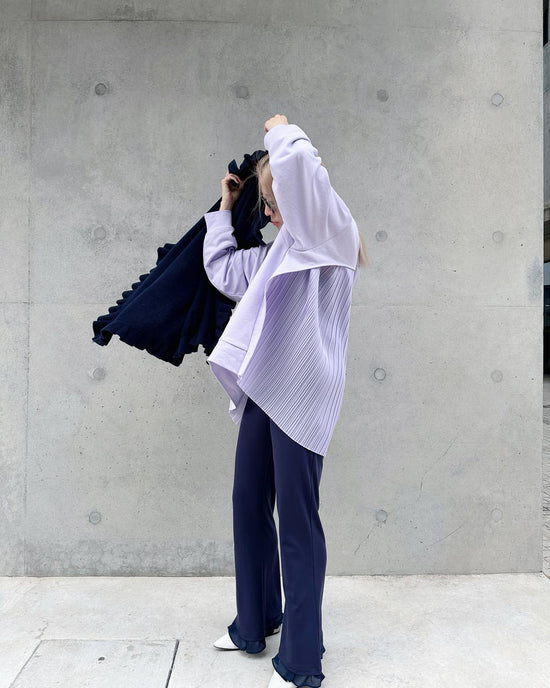 aalis PARMA pleated chiffon hoodie (Lilac)