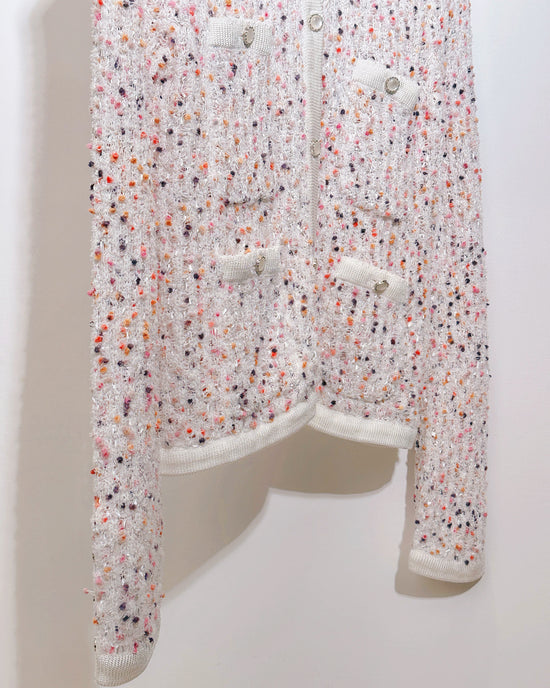 aalis FAYA FW25 - Mini Pom Pom knitted cardigan (Purple Mix)