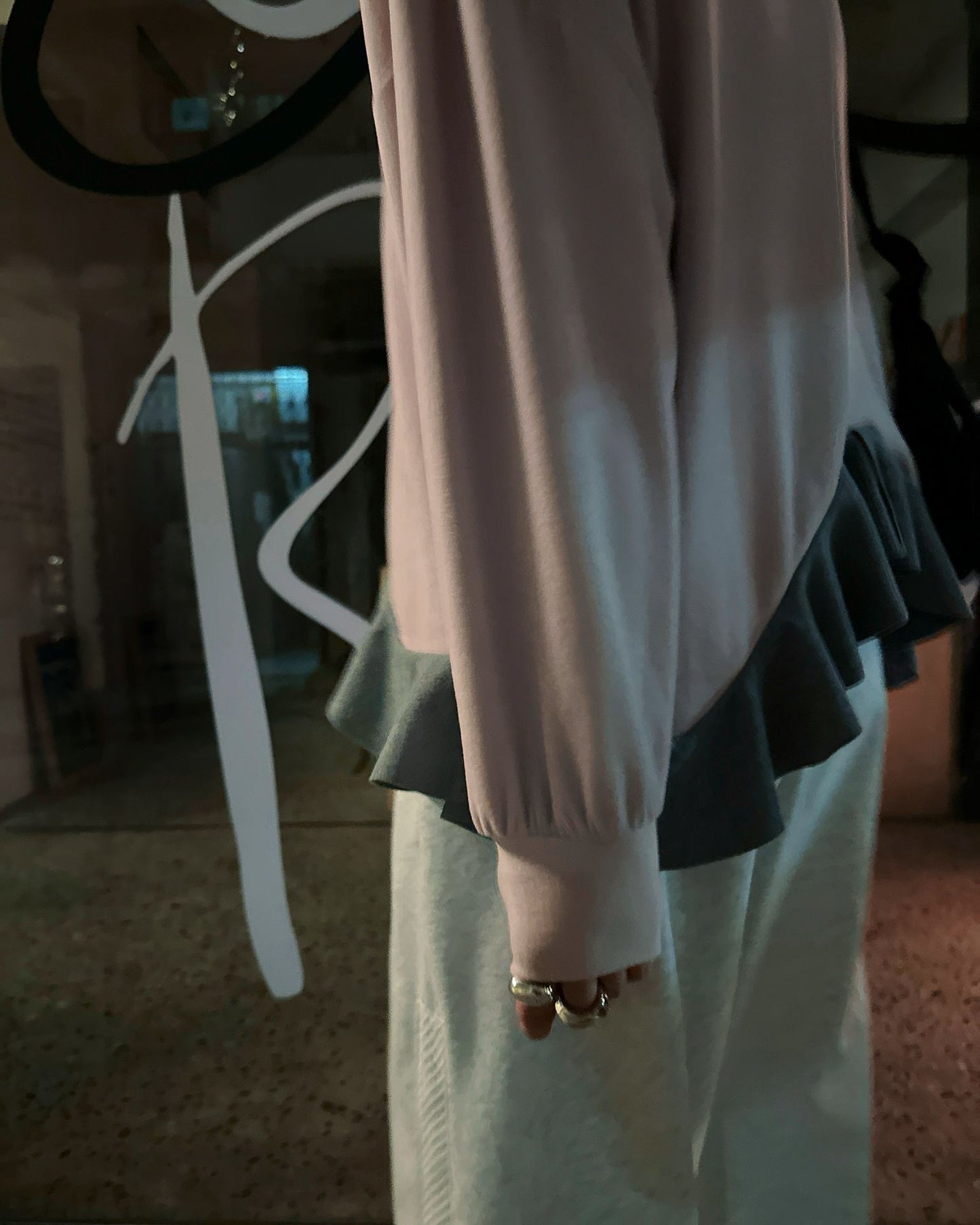 aalis CARA FW25 ruffle hem sweater (Pink Mix)