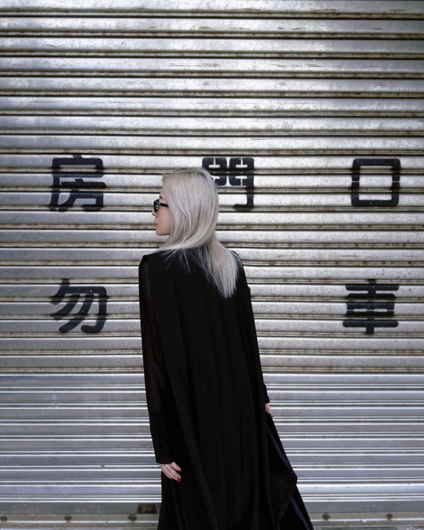 aalis ZANI cape detail maxi dress (Black)