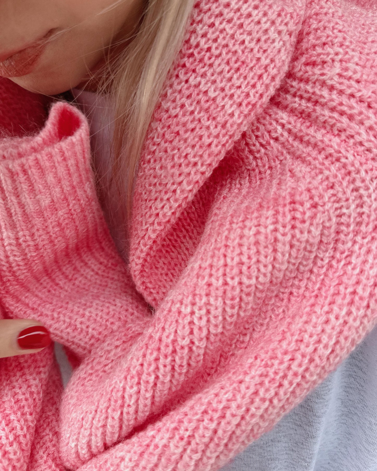 aalis ELA raglan sleeves knitted sweater (Heather Pink)