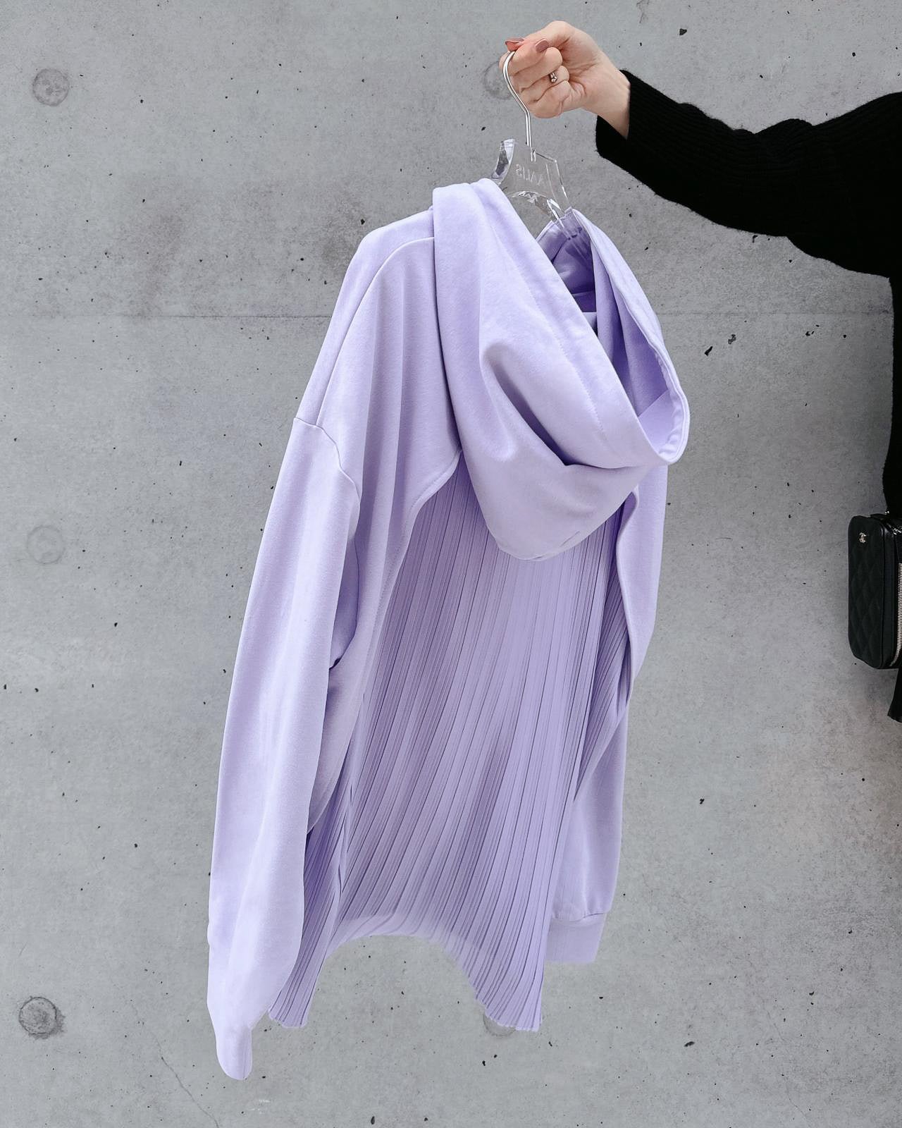 aalis PARMA pleated chiffon hoodie (Lilac)