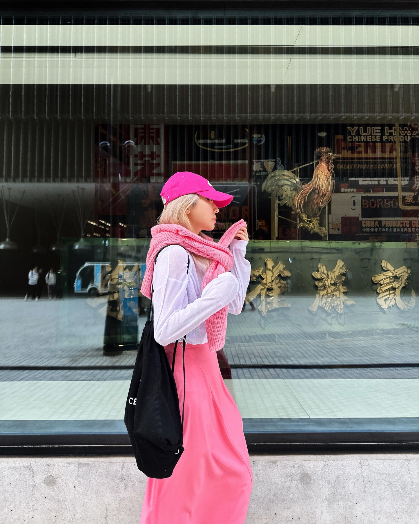 aalis ELA raglan sleeves knitted sweater (Heather Pink)