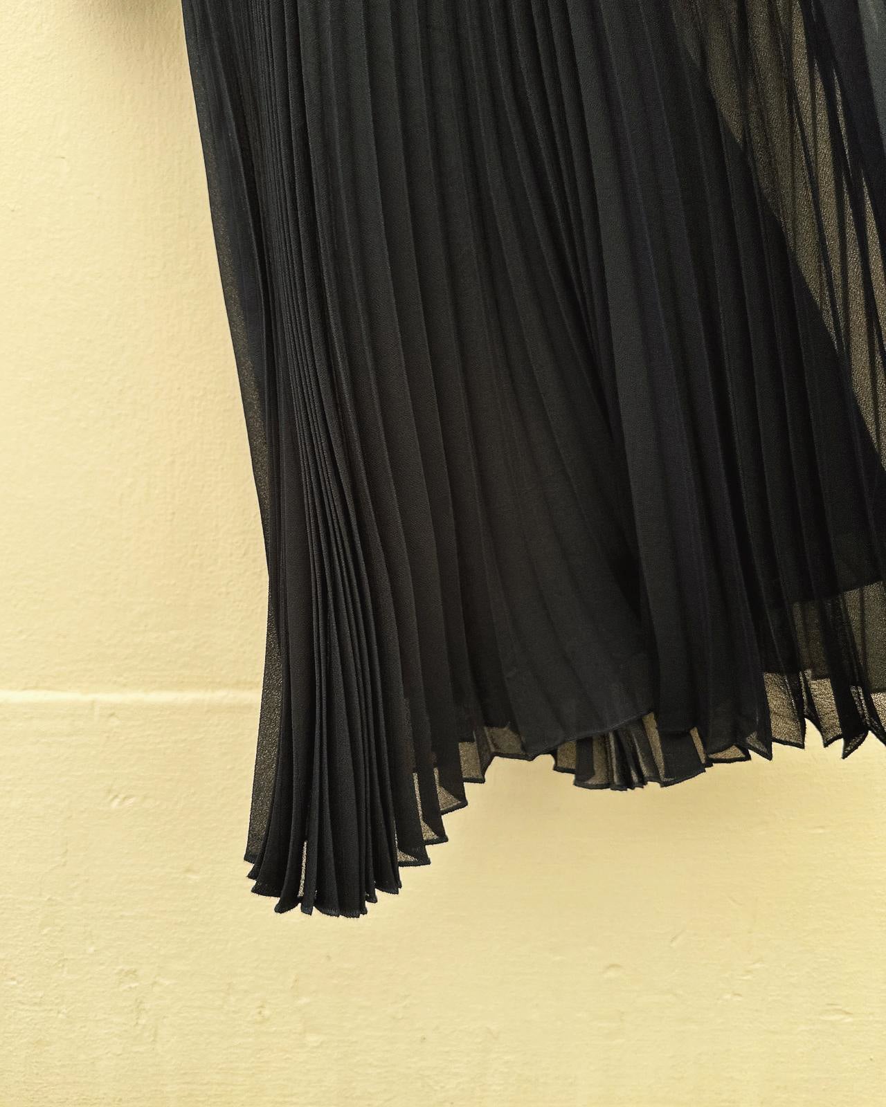 aalis FABIAN Pleated chiffon sweater dress (Black)