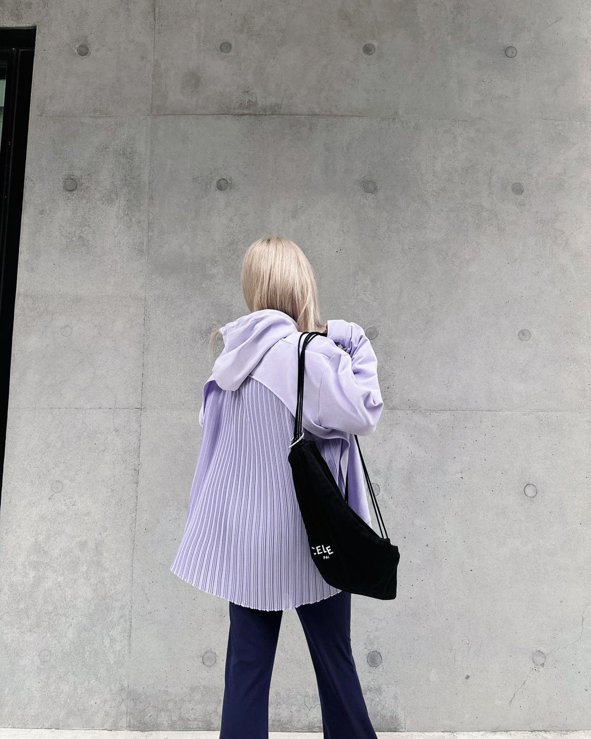 aalis PARMA pleated chiffon hoodie (Lilac)