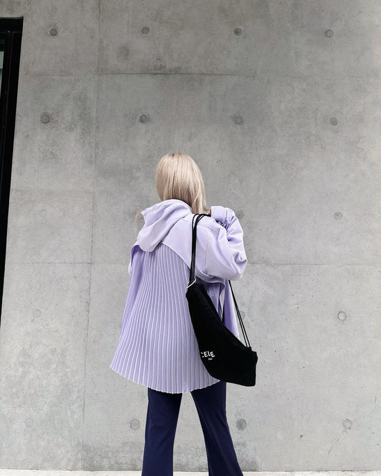 aalis PARMA pleated chiffon hoodie (Lilac)