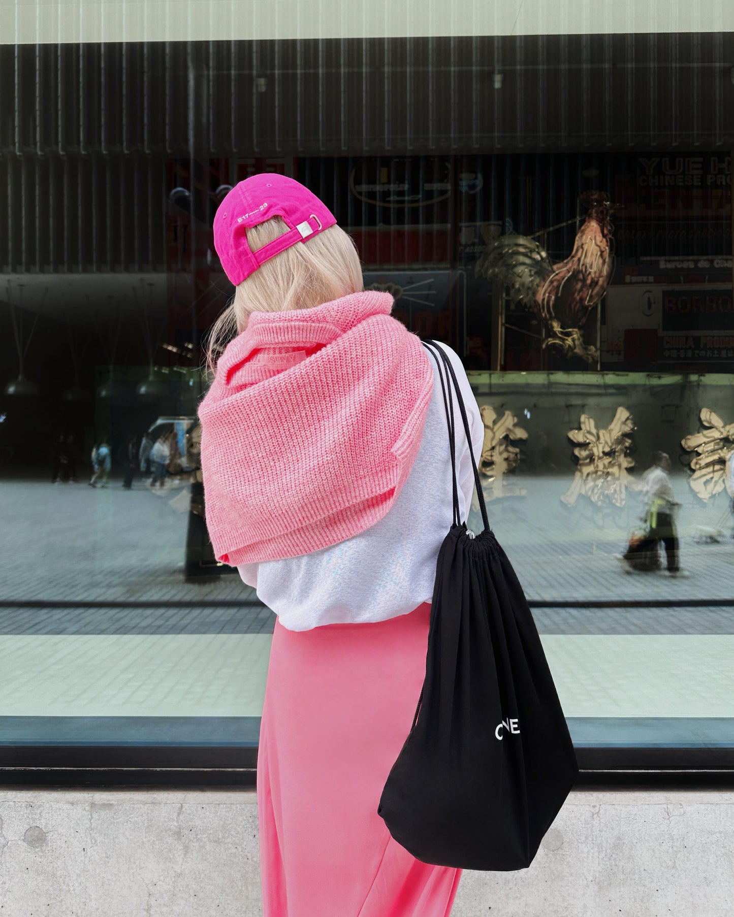 aalis ELA raglan sleeves knitted sweater (Heather Pink)