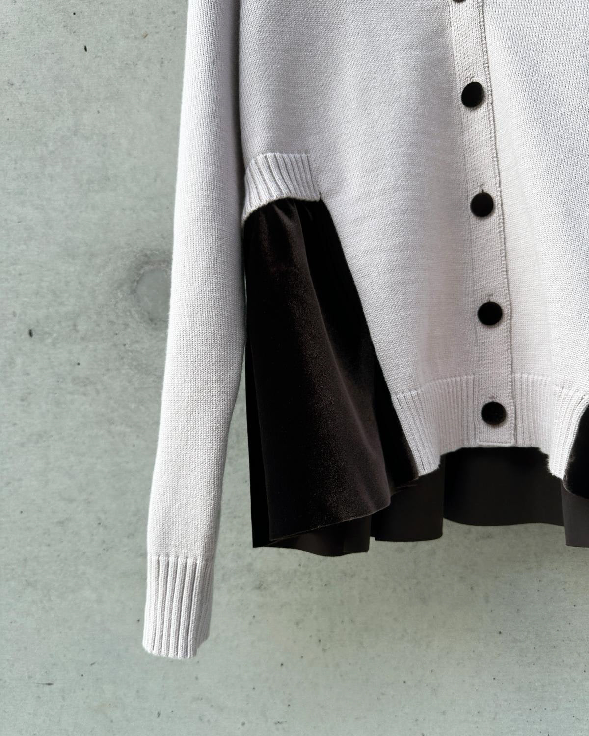 aalis CHARLEE velvet panel V neck cardigan (Dusty Pink)