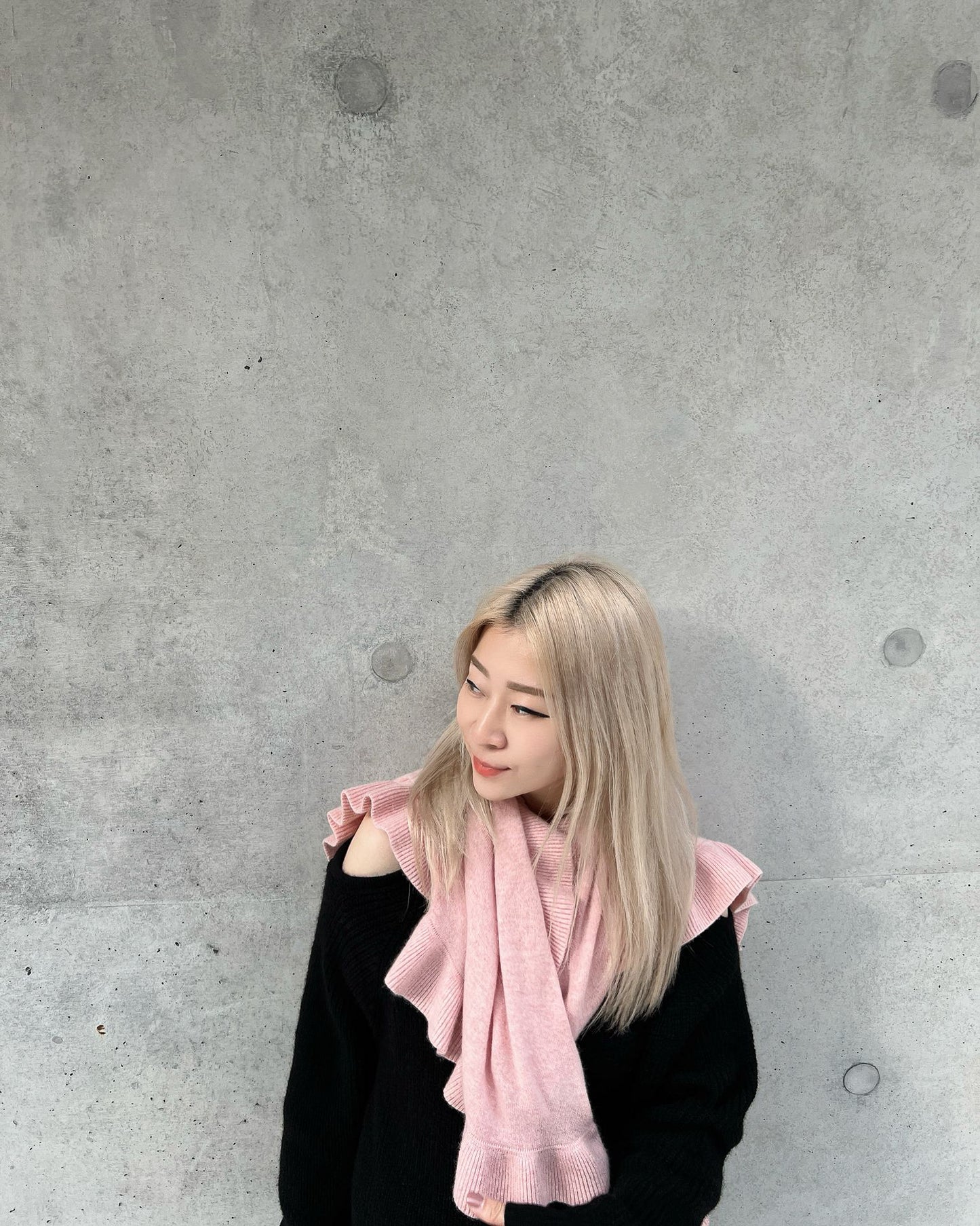 aalis SHYLA cut out shoulder tunic sweater dress (Black)