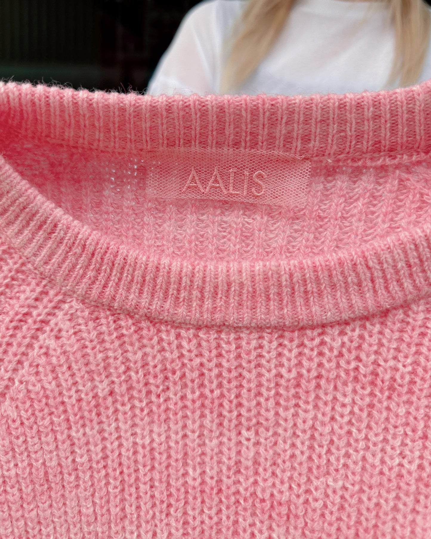 aalis ELA raglan sleeves knitted sweater (Heather Pink)