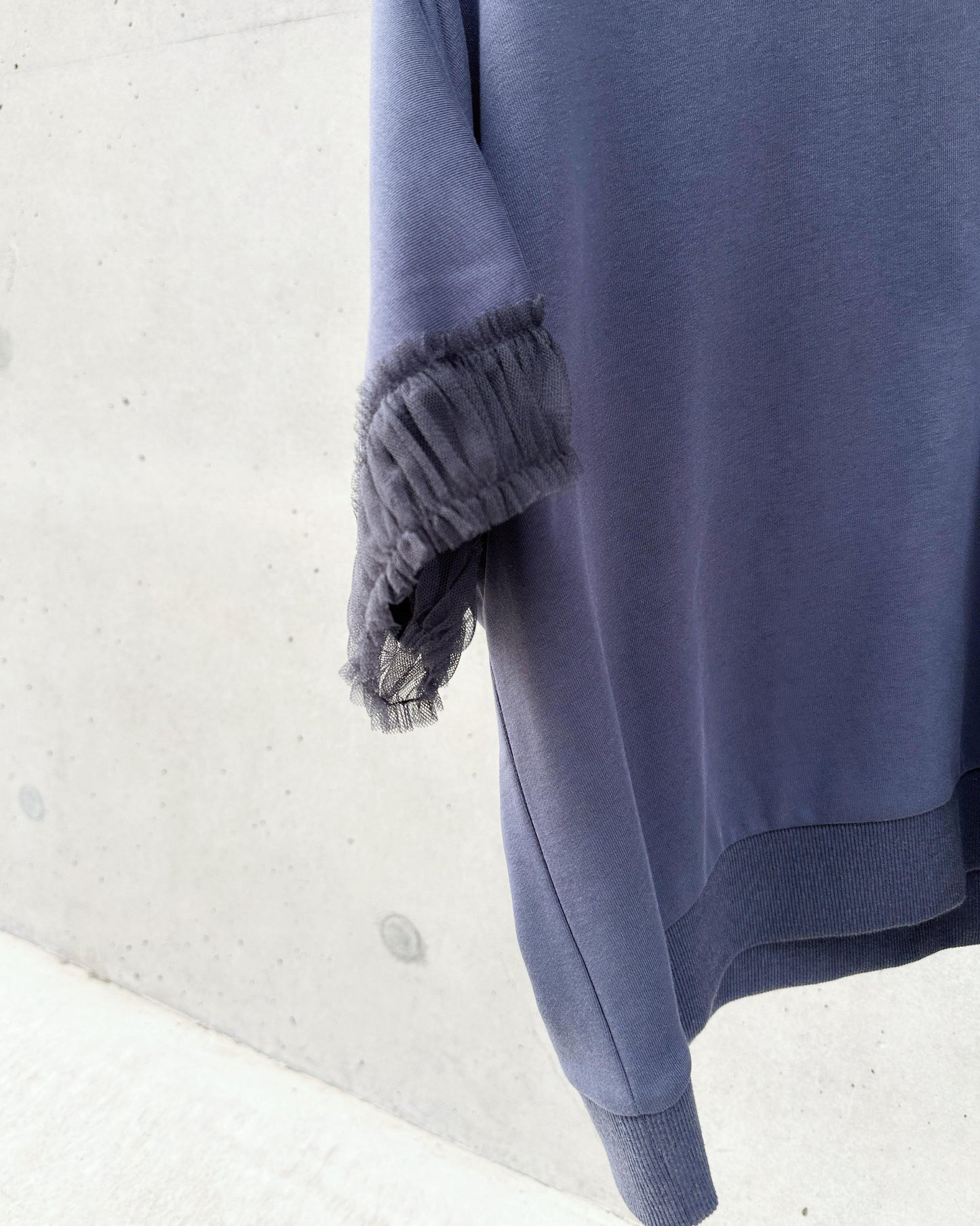 aalis ASENKA sleeves mesh ruching (Grey Blue)