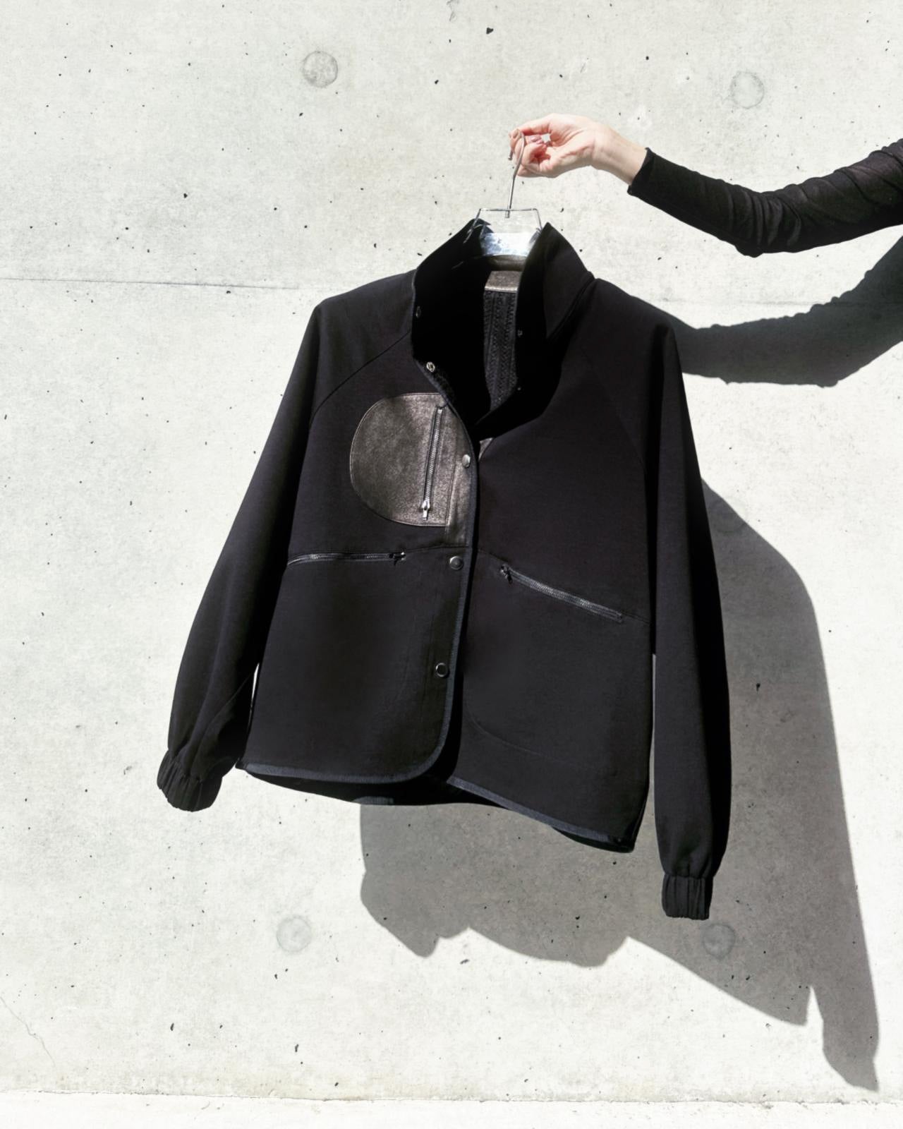 aalis ROMY leather detail 2-way jacket (Black)