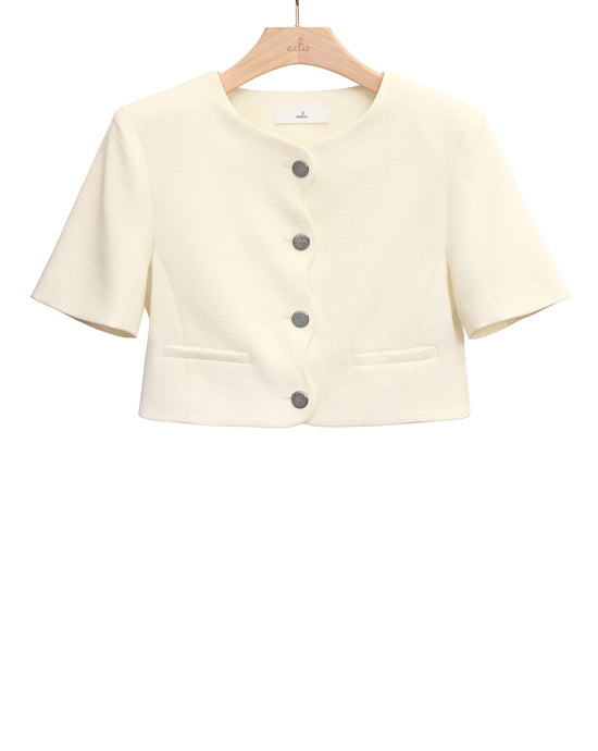 Load image into Gallery viewer, aalis JIYOO cropped jacket (Ivory)
