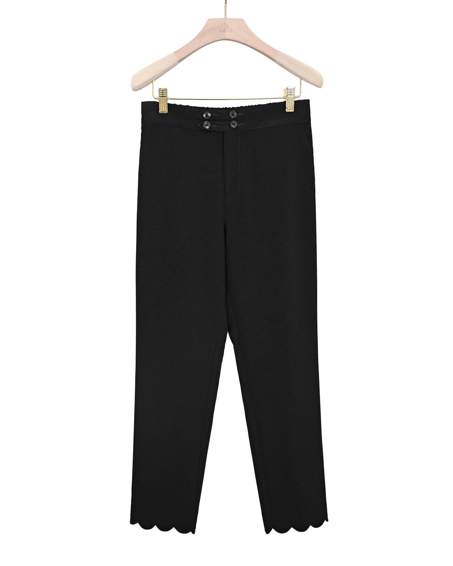 aalis KARA scallop edge pants (Black)