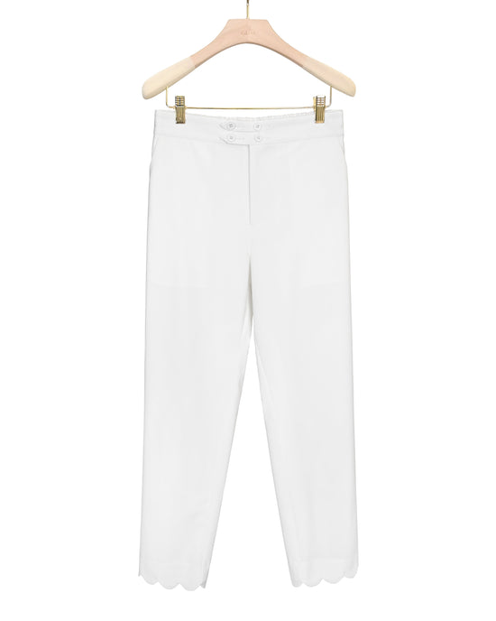 aalis KARA scallop edge pants (White)