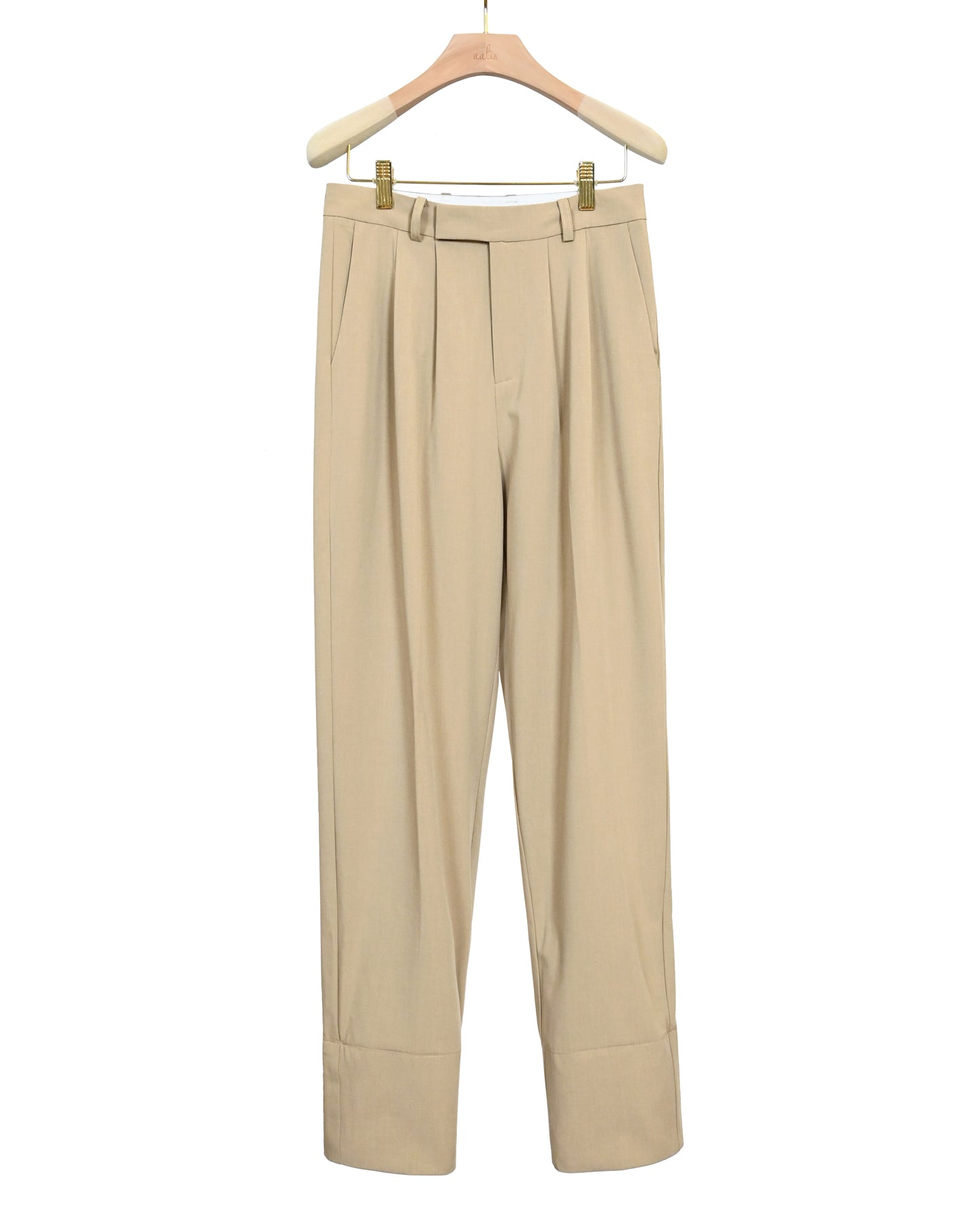 aalis LIZ white cuff suiting pants (Light beige)