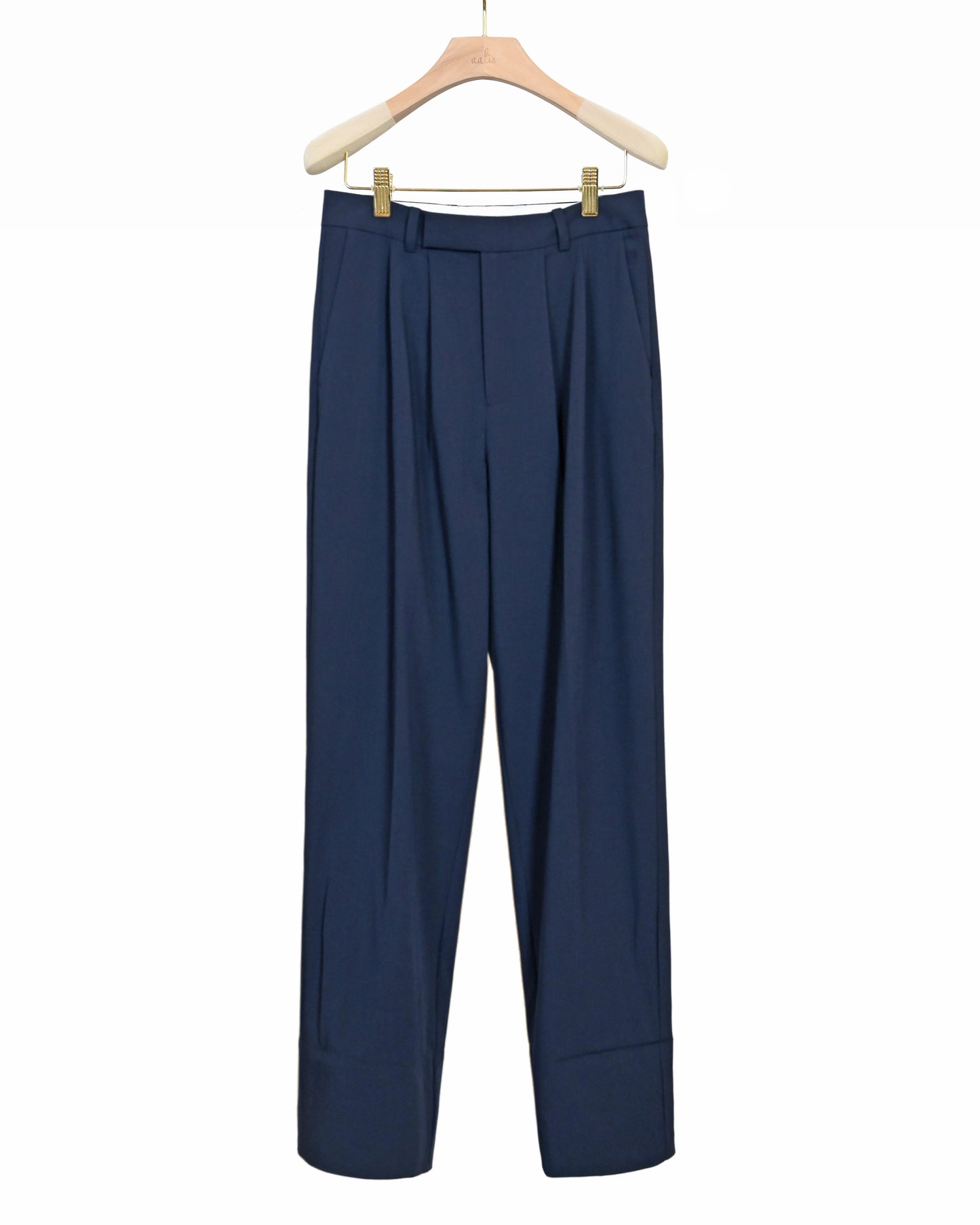 aalis LIZ white cuff suiting pants (Navy)