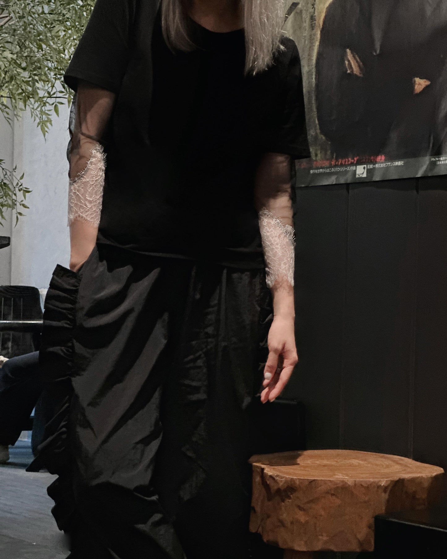 aalis TEIF two side ruffle details pants (Black)