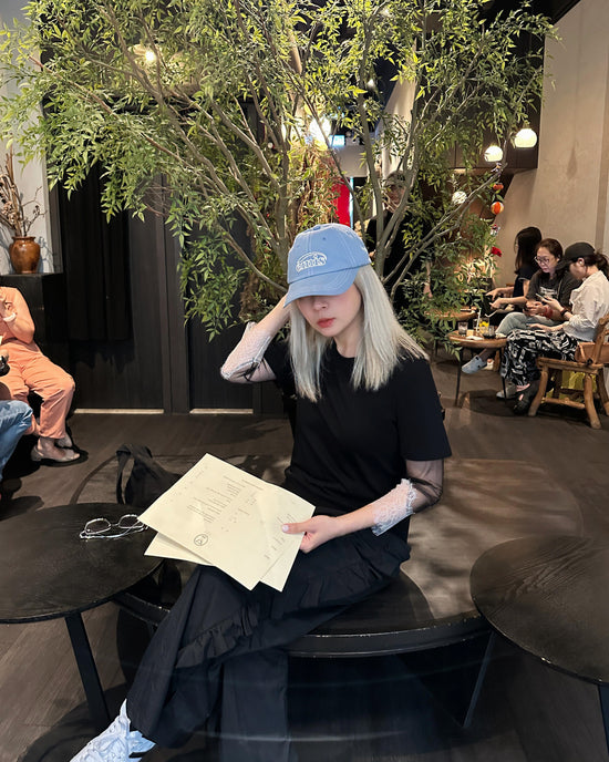 aalis AMARA SS25 mesh lace trim S/S top (Black)