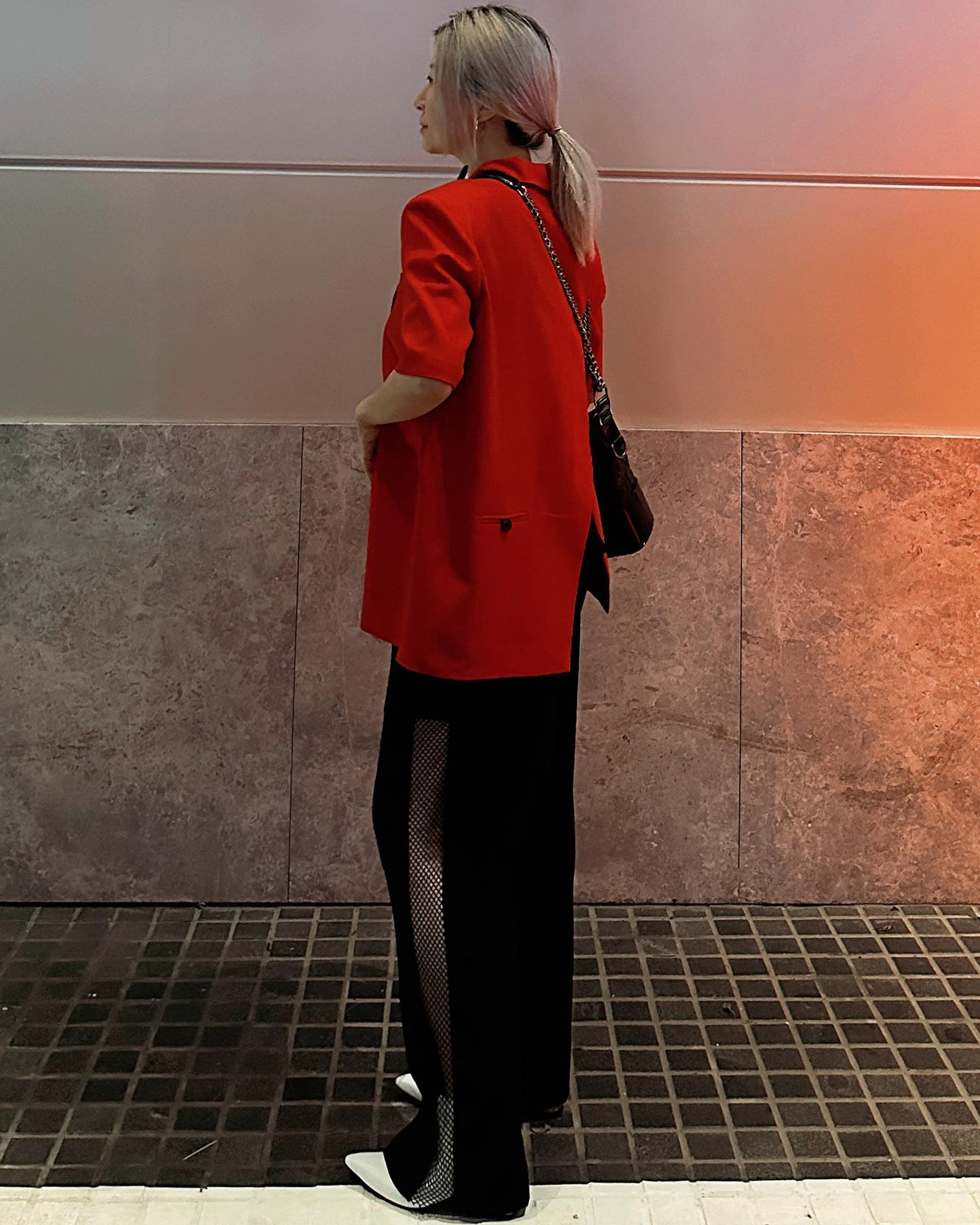 (Pre-order) aalis ADDI SS26 side netting panel straight legs pants (Black)