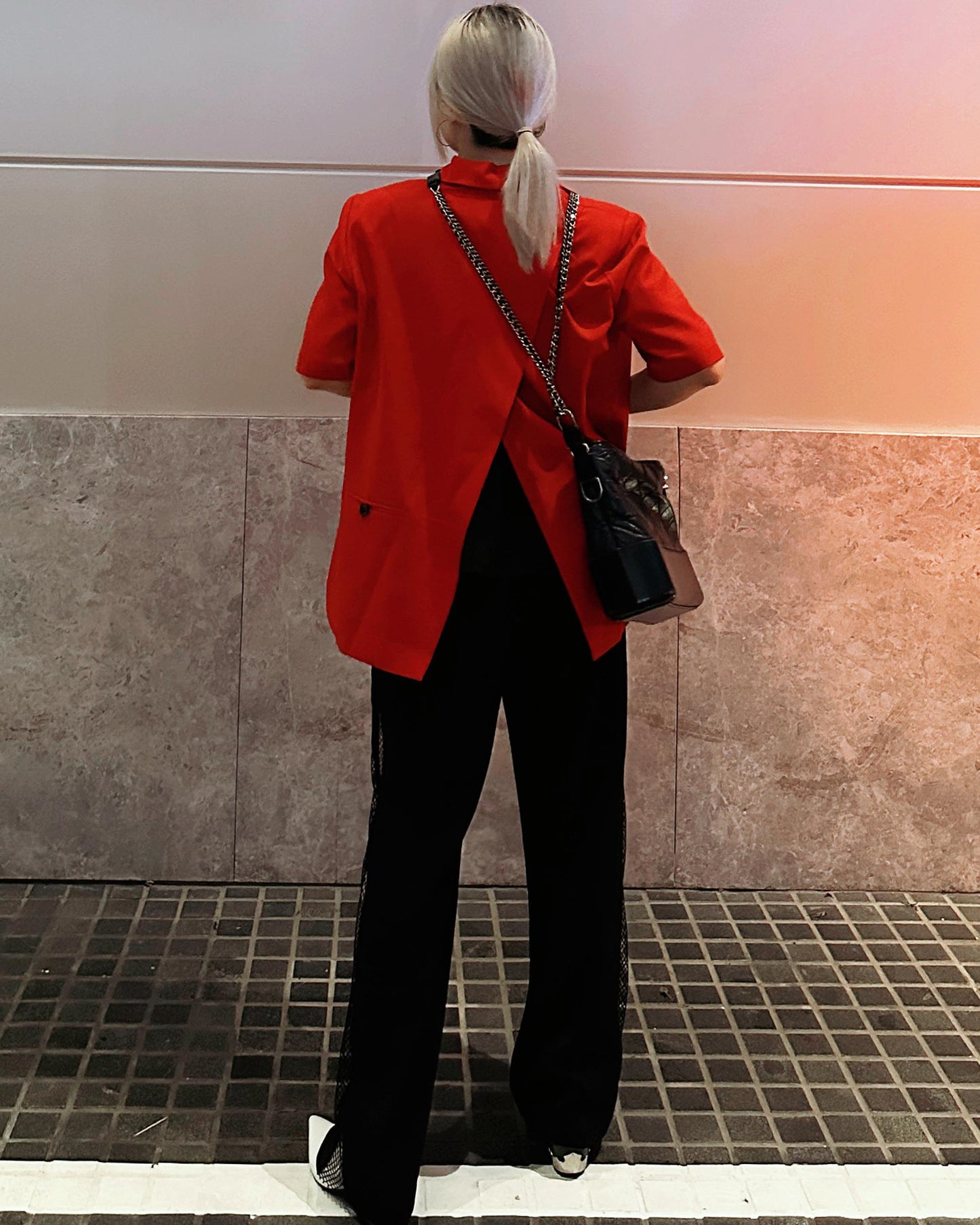 (Pre-order) aalis ADDI SS26 side netting panel straight legs pants (Black)