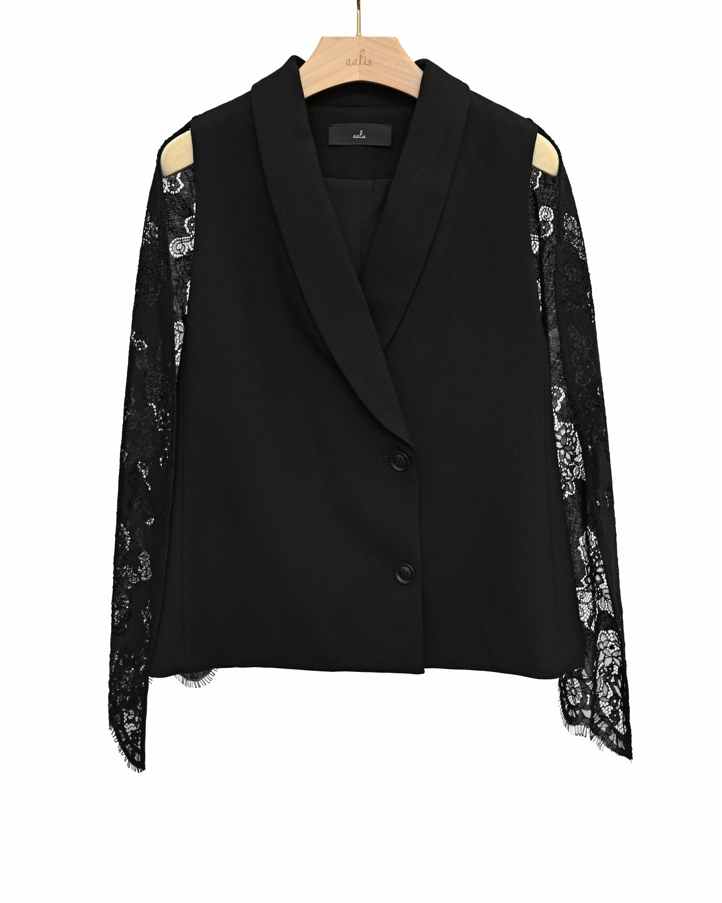 aalis OLGA cap lace blazer vest (Black)