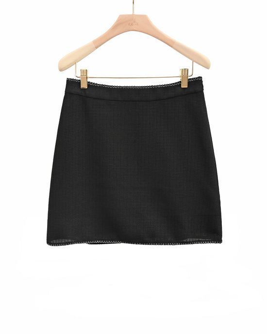 aalis RAYNA tweed skirt with trim detail (Black)