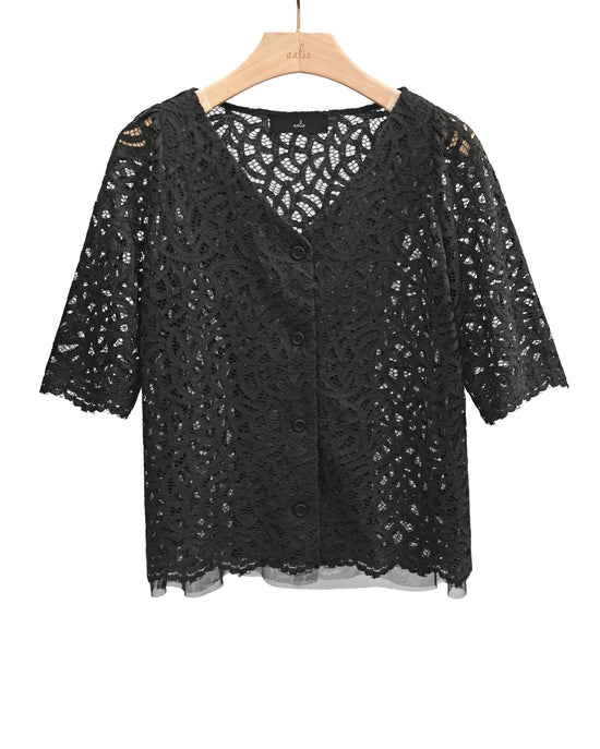 aalis ROSELYN Lace Cardigan (Charcoal)