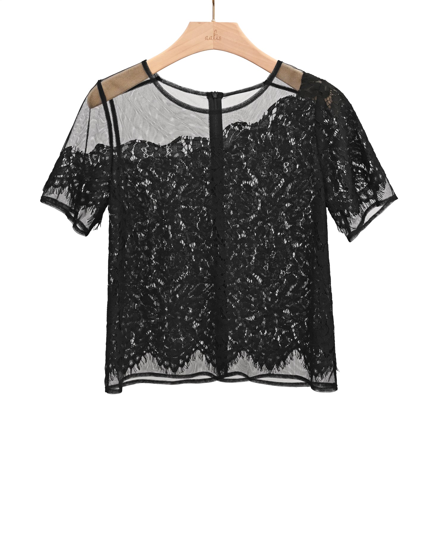 aalis SUZY lace cut out mesh top (Black)