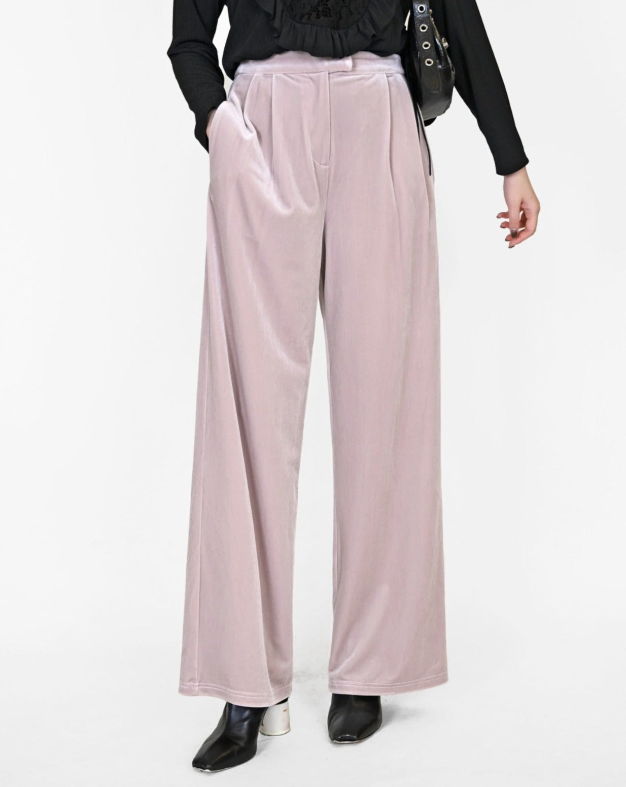 Load image into Gallery viewer, aalis TIO velvet pants (Pink velvet)
