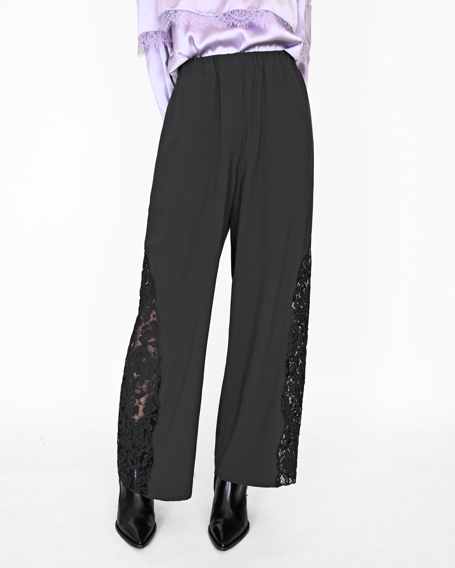 Load image into Gallery viewer, aalis WAVERLY side lace trim pants (Charcoal)
