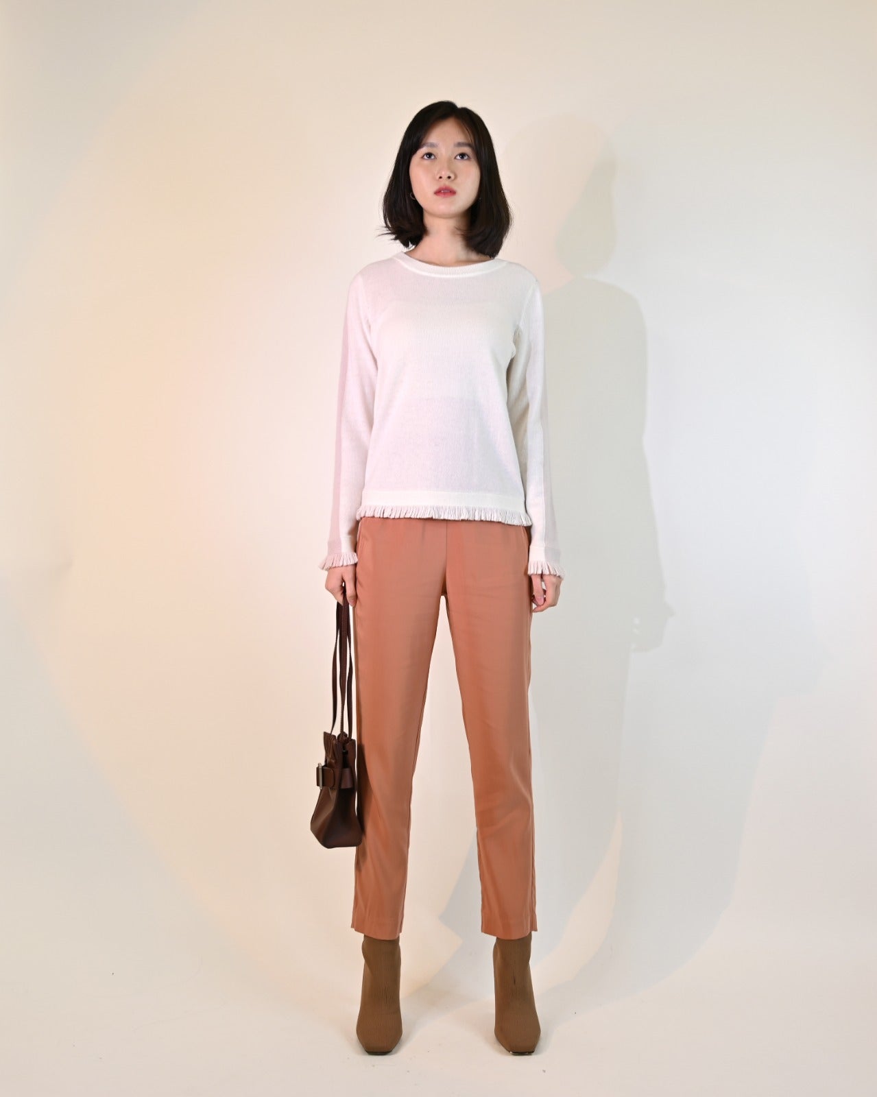 aalis BIAN cummerbund pants (Dark nude)