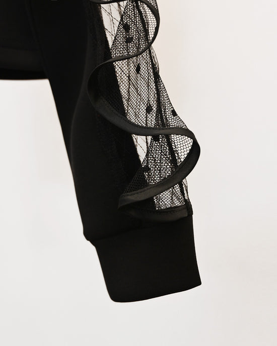aalis ALIXIA ribbon trim sweater (Black lace)