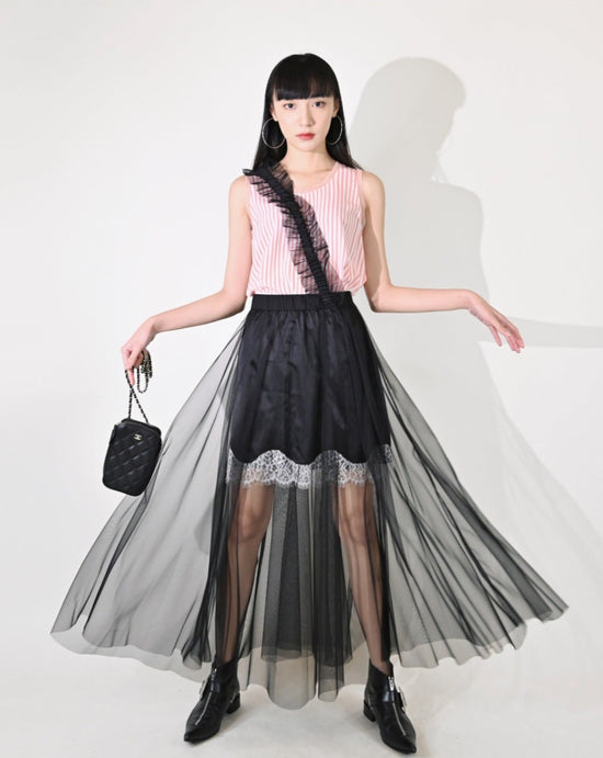 aalis ALEAH mesh skirt (Black)