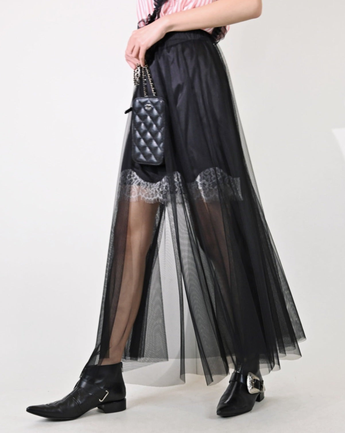 aalis ALEAH mesh skirt (Black)