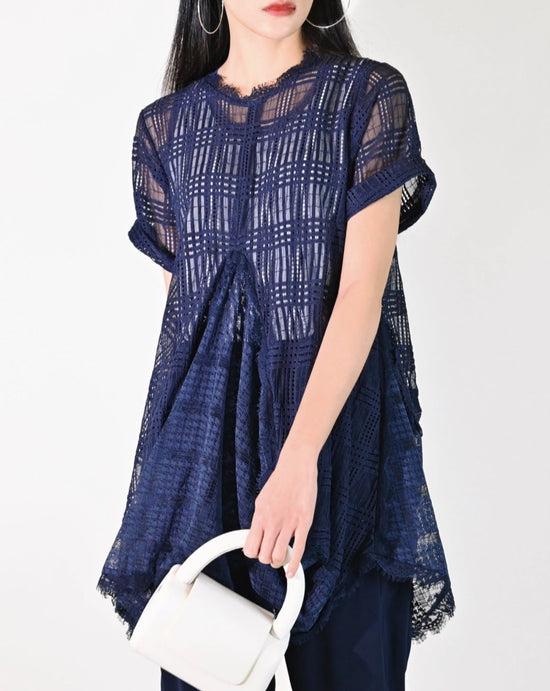 aalis CICI lace tunic tee dress (Navy)