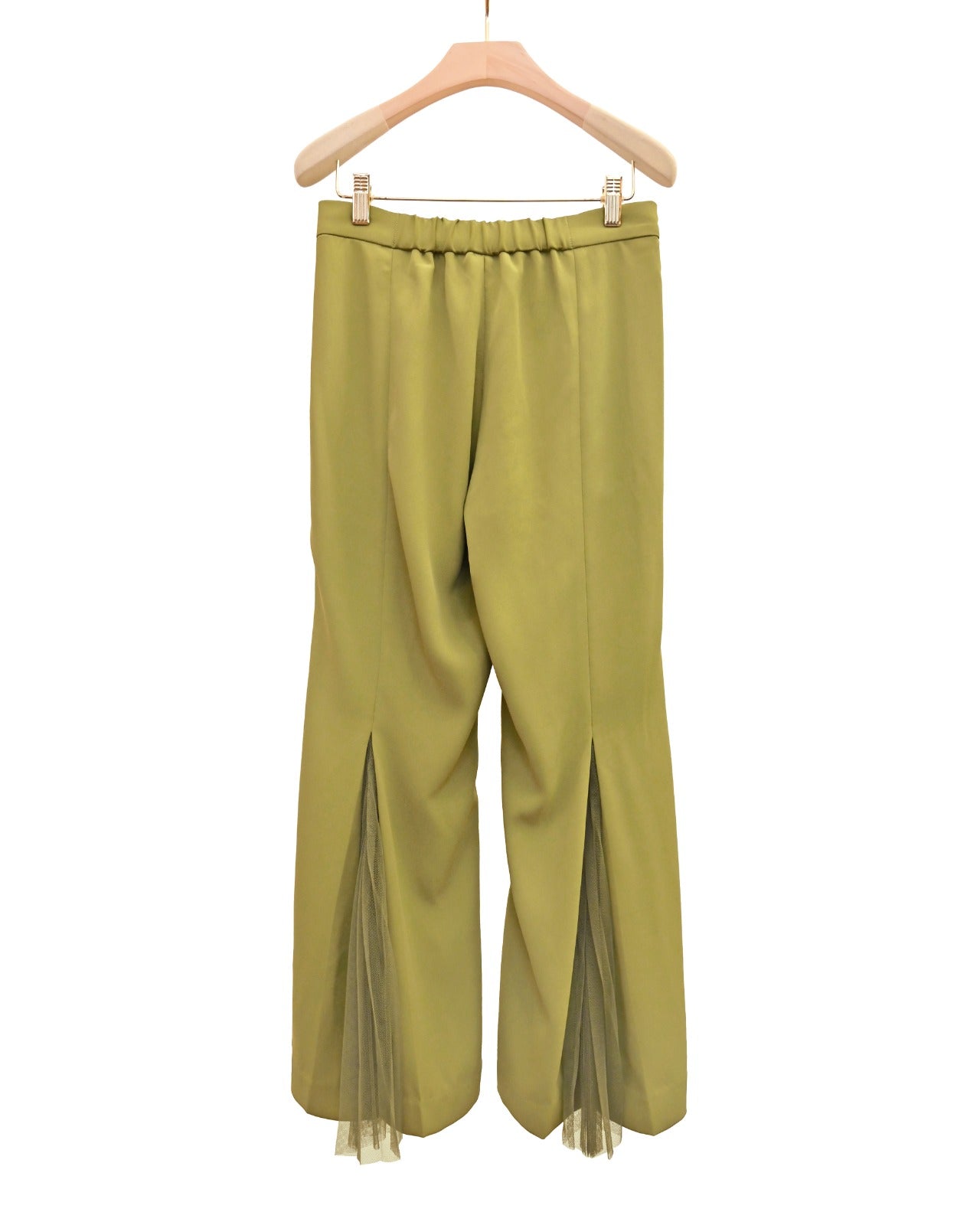 aalis AMEN 褶裥网眼拼接裤（绿色）