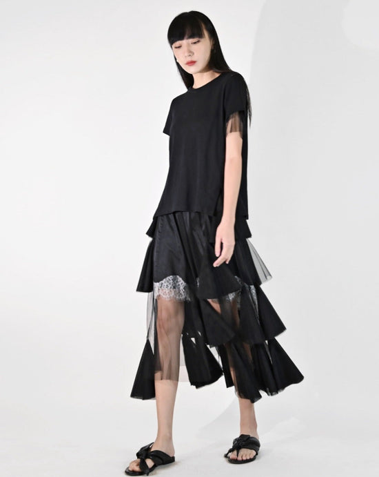 aalis ANAHI mesh skirt (Black)