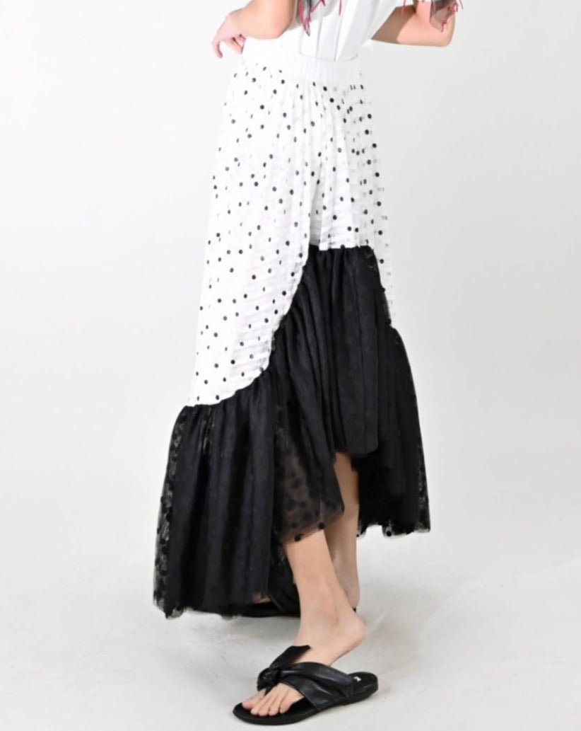 aalis AVAYAH mesh skirt (Black white)