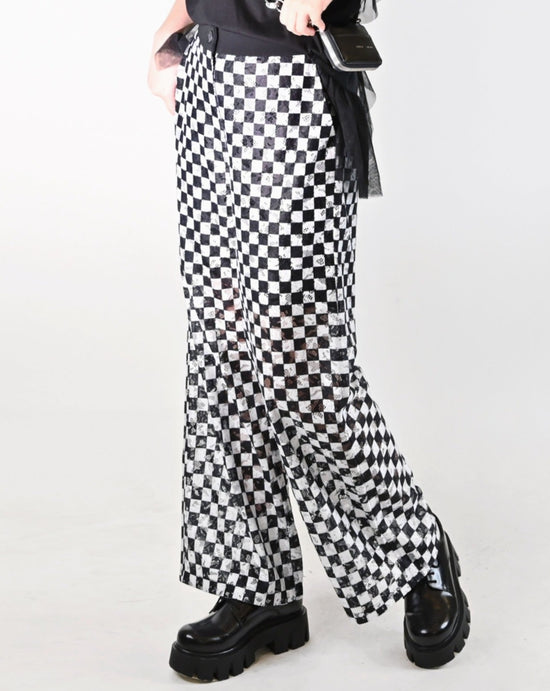 aalis NIAM striped lace pants (Checkers)
