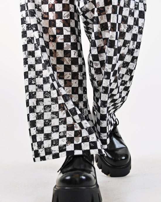 Load image into Gallery viewer, aalis NIAM striped lace pants (Checkers)

