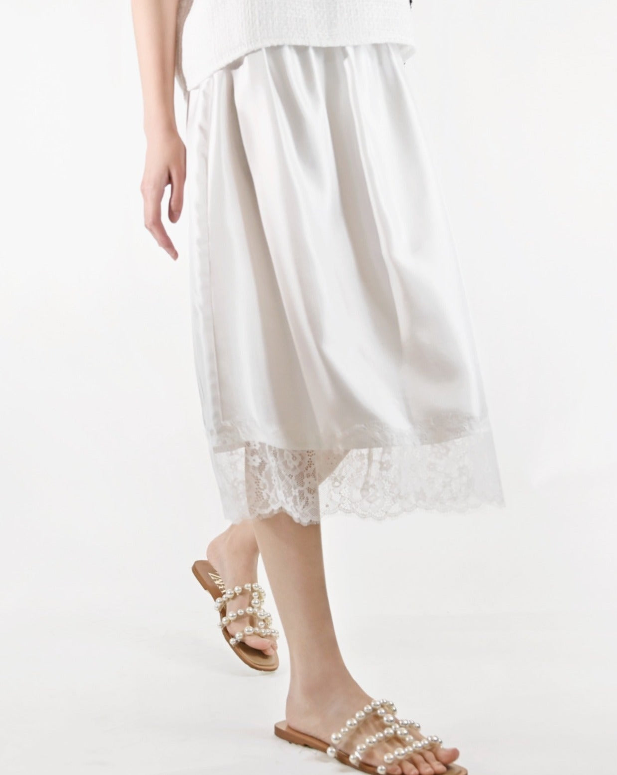 aalis MALIA long lining skirt (White)
