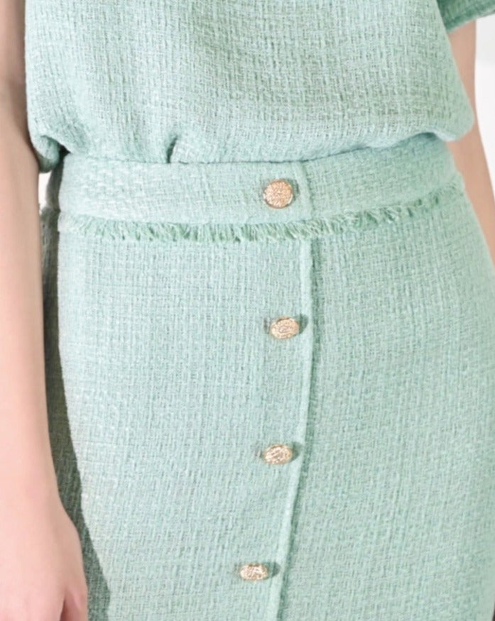 aalis KATELYN front split button skirt (Mint)