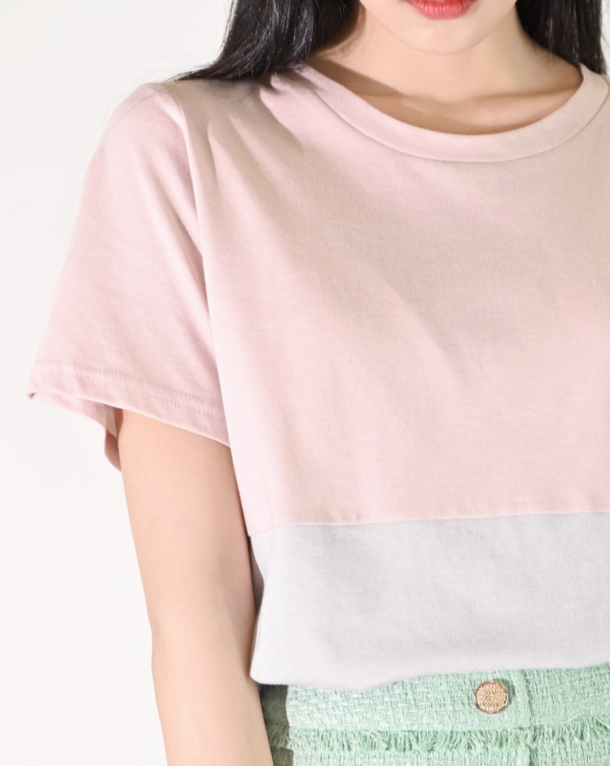 aalis PIP two toned Tee (Light pink grey)