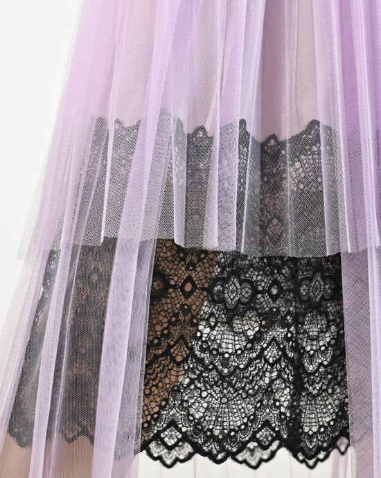 aalis DAKOTA 2 tiers pleated mesh skirt (Lilac)