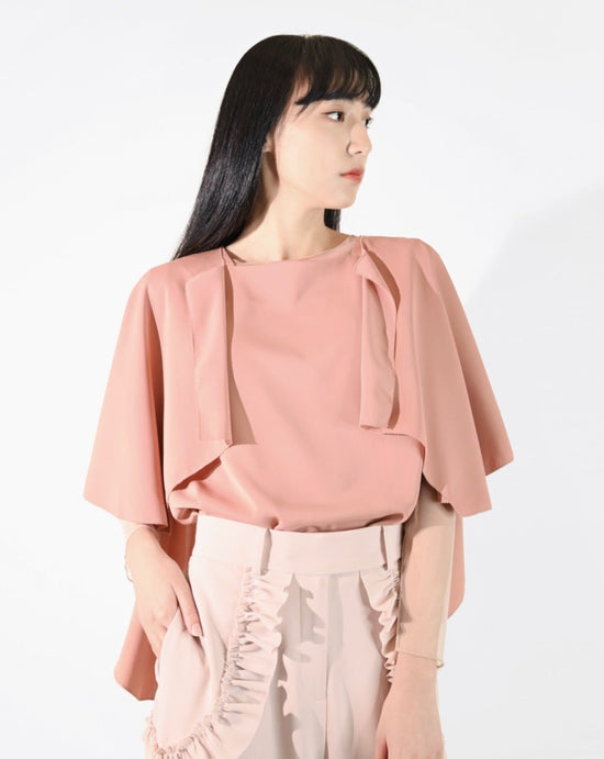 aalis KASS eyelashes detail cape top (Dark nude)