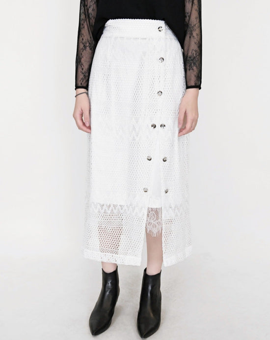 Load image into Gallery viewer, aalis MAGDA A line skirt (White)
