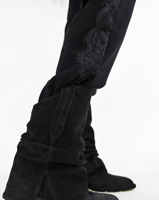 aalis ARNA side lace trim track pants (Black)
