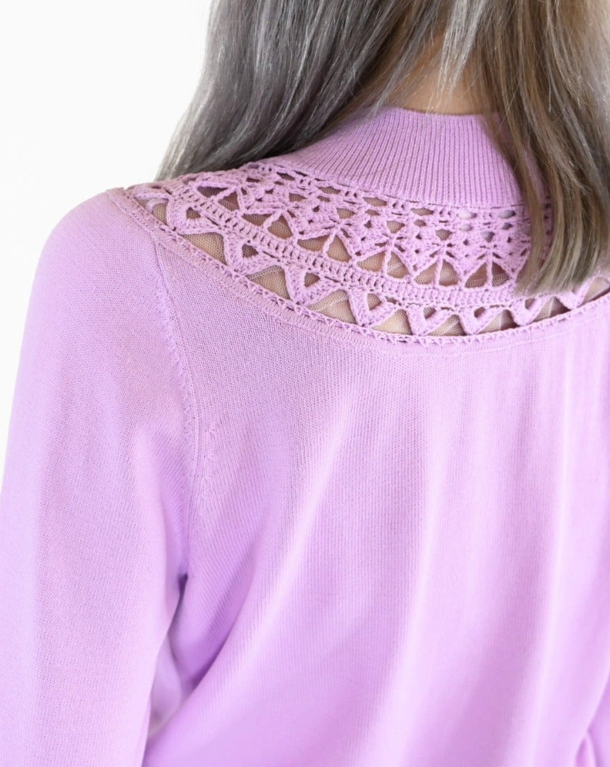 aalis JANELLE crochet detail pullover (Lilac)